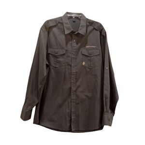 Fripp & Folly Gray Casual Button Down Long Sleeve Shirt Size XL